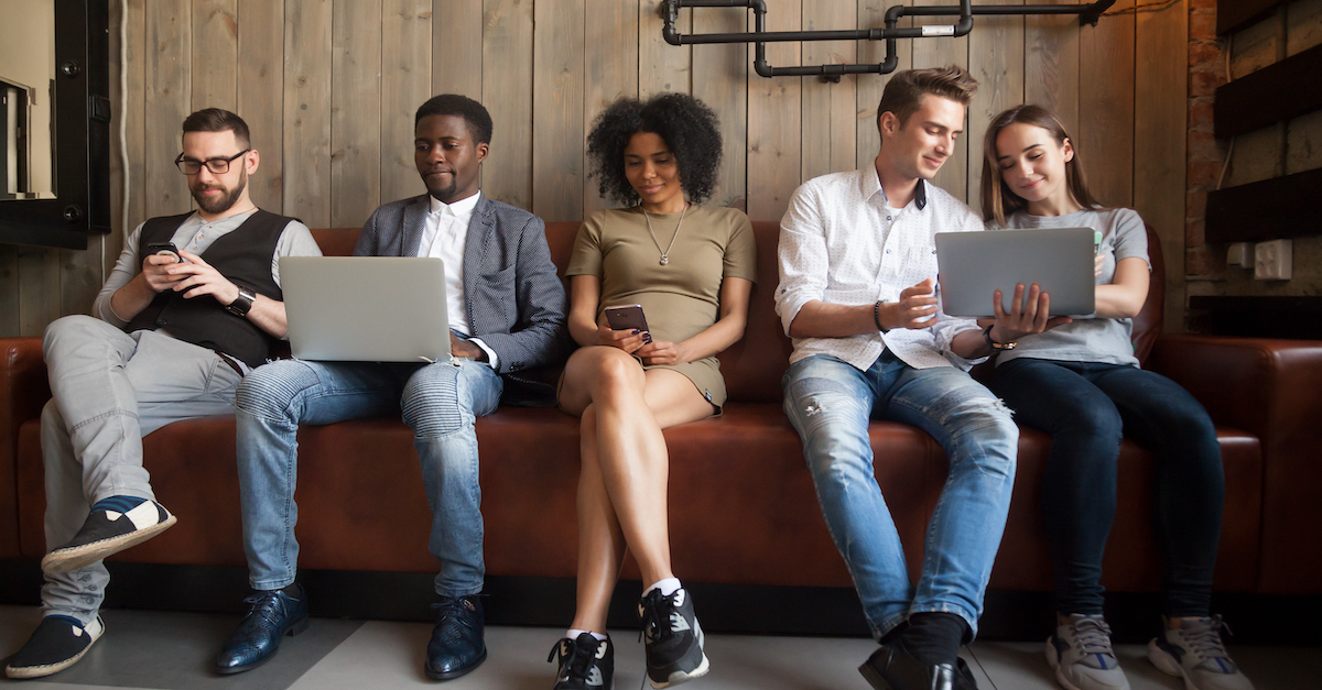 Gen Z and Millennials on their mobile devices